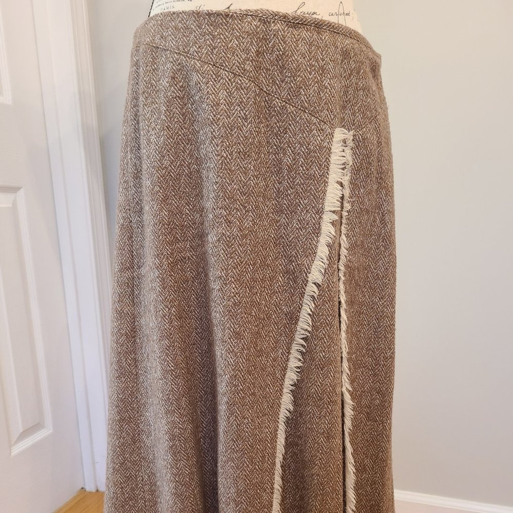 Mag by Magaschoni tweed skirt with front slit